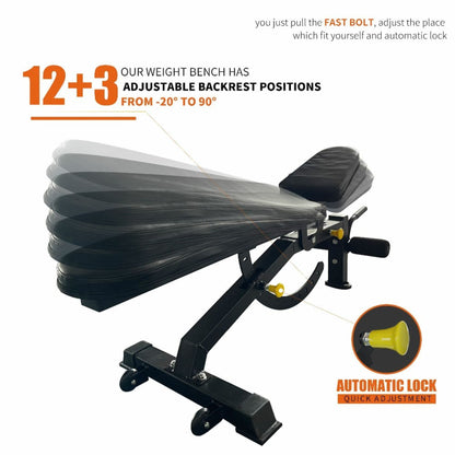 Rovix 1000LBS Multi-Functional Barbell Rack Squat Power Cage With Weight Bench (SAK35822)