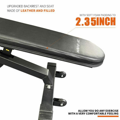 Rovix 1000LBS Multi-Functional Barbell Rack Squat Power Cage With Weight Bench (SAK35822)