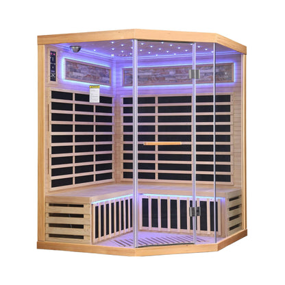 Aura Premium Canadian Hemlock Pentagonal Indoor Infrared Sauna Room With Glass Front (SAK98673)