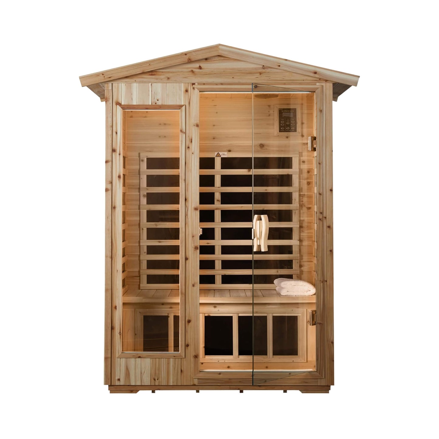 Thermora Vexa Luxury 2-Person Outdoor Low EMF Hemlock Infrared Sauna With Bluetooth And Chromotherapy Light (SAK97318)