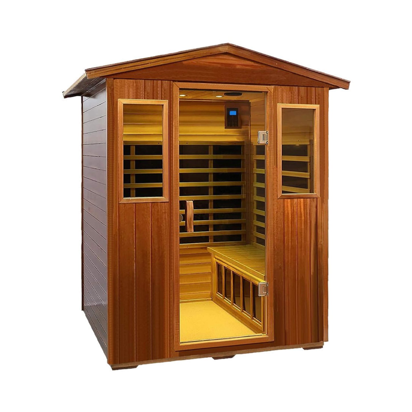 Thermora Luma Premium 4-Person Luxury Low EMF Outdoor FAR Infrared Home Sauna With Bluetooth Audio, 2050W (SAK15372)