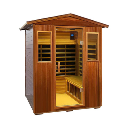 Thermora Luma Premium 4-Person Luxury Low EMF Outdoor FAR Infrared Home Sauna With Bluetooth Audio, 2050W (SAK15372)