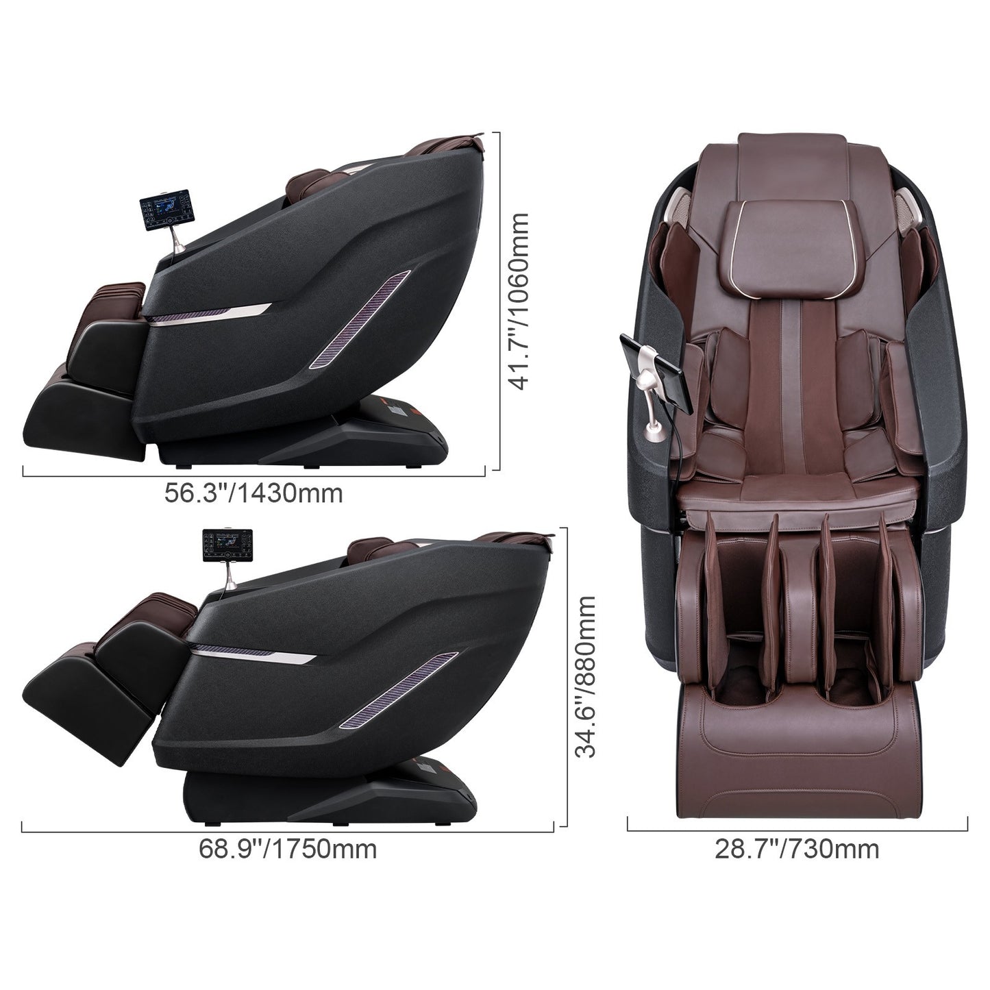 Full Body Massage Chair Zero Gravity 3D Shiatsu Recliner Sl-Track Heat, AI Voice
