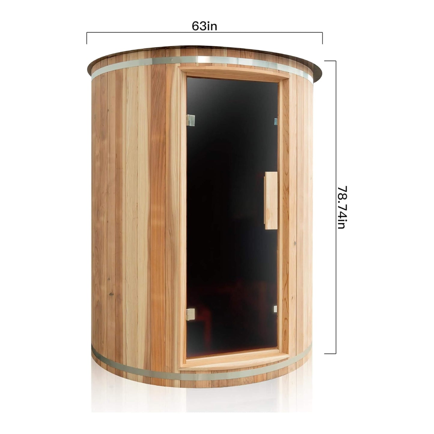 Thermora Barcelona Premium 78-Inch 4-Person Cedar Wood Outdoor Vertical Barrel Sauna With 6KW Heater, LED Lights And Stones (SAK74813)