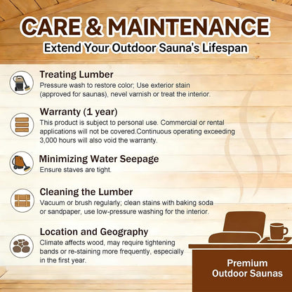 Thermora Barcelona Premium 78-Inch 4-Person Cedar Wood Outdoor Vertical Barrel Sauna With 6KW Heater, LED Lights And Stones (SAK74813)