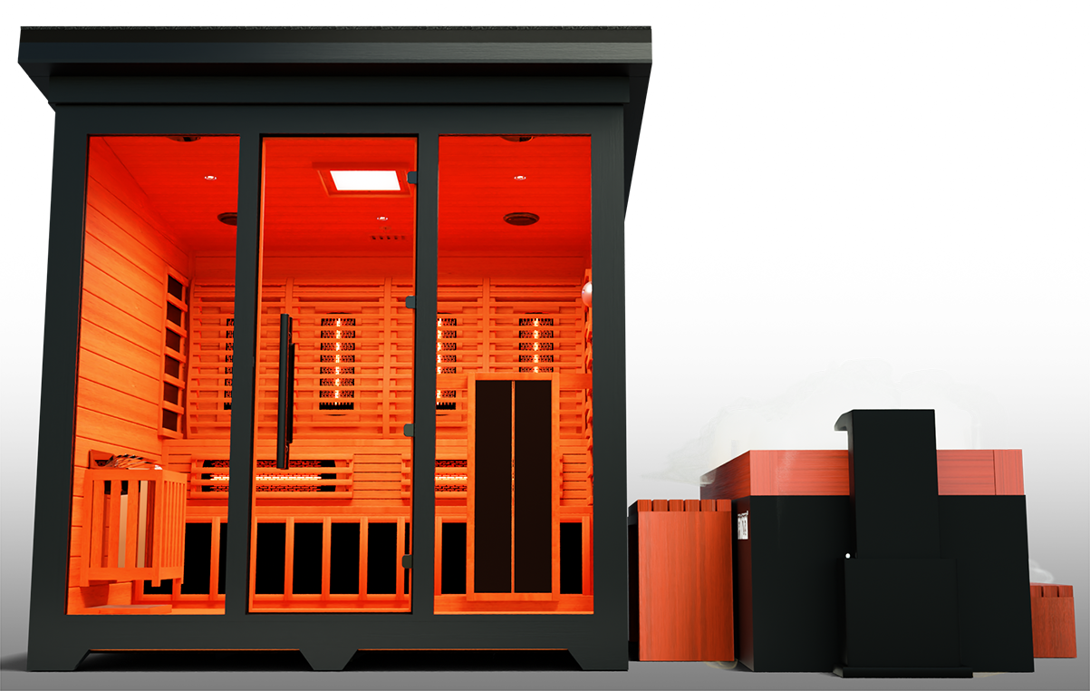 Nature X Black™ Combo 4 Person Dry-Steam-Infrared Sauna