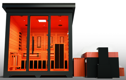 Nature X Black™ Combo 4 Person Dry-Steam-Infrared Sauna