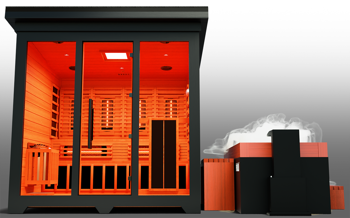 Nature X Black™ Combo 4 Person Dry-Steam-Infrared Sauna