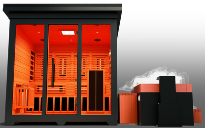 Nature X Black™ Combo 4 Person Dry-Steam-Infrared Sauna