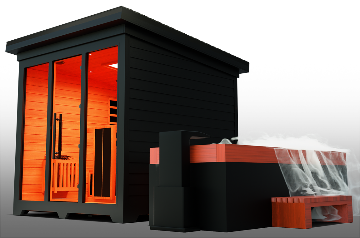 Nature X Black™ Combo 4 Person Dry-Steam-Infrared Sauna