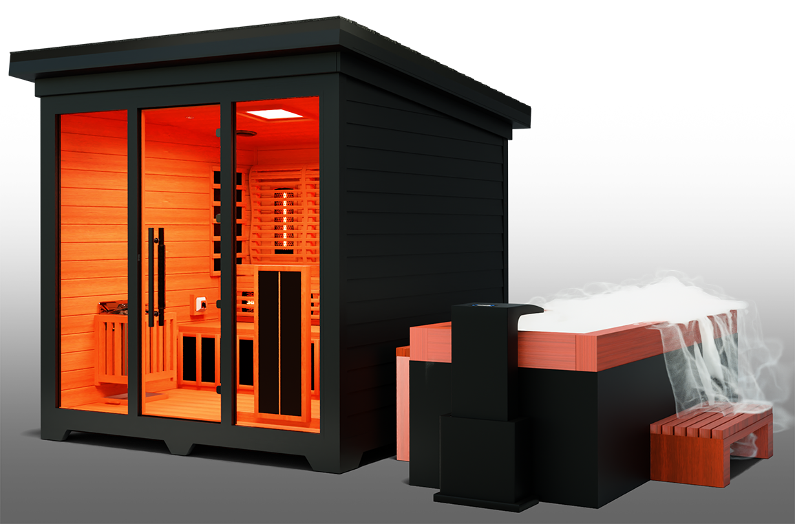 Nature X Black™ Combo 4 Person Dry-Steam-Infrared Sauna