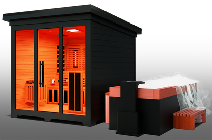 Nature X Black™ Combo 4 Person Dry-Steam-Infrared Sauna