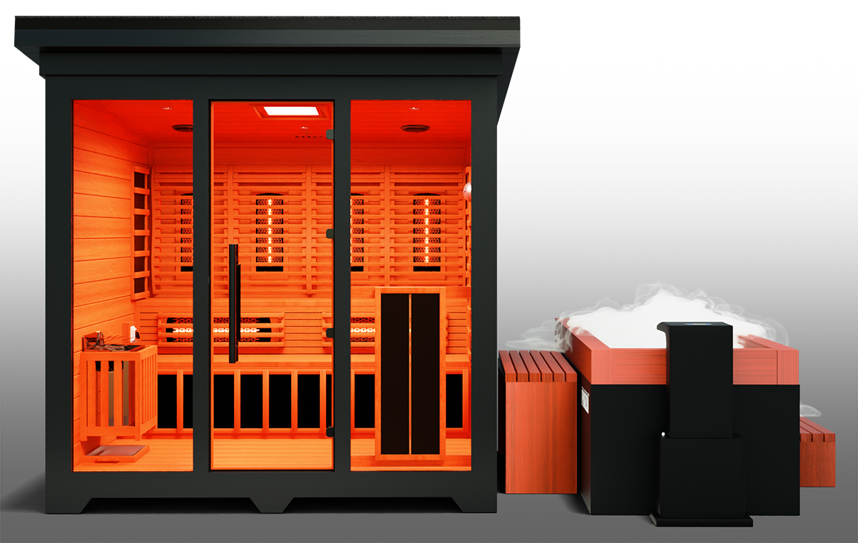 Nature X Black™ Combo 4 Person Dry-Steam-Infrared Sauna