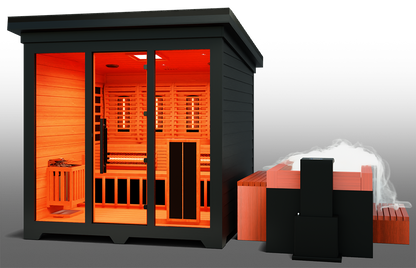 Nature X Black™ Combo 4 Person Dry-Steam-Infrared Sauna
