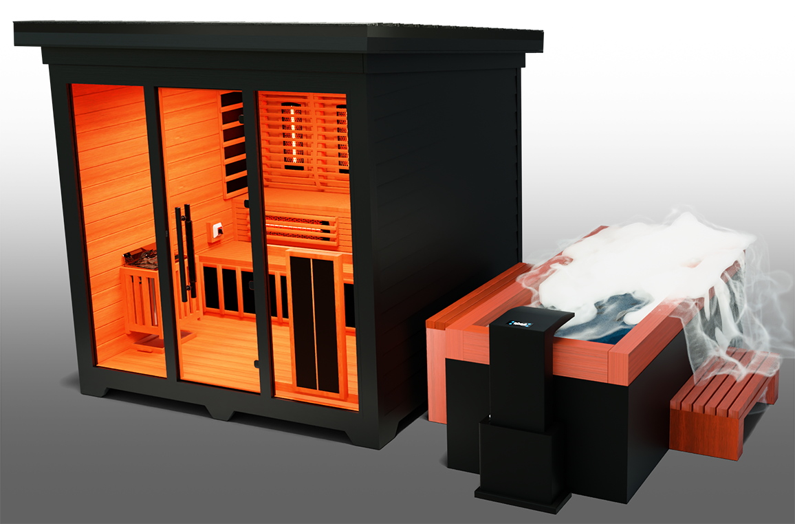 Nature X Black™ Combo 4 Person Dry-Steam-Infrared Sauna