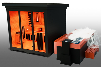 Nature X Black™ Combo 4 Person Dry-Steam-Infrared Sauna
