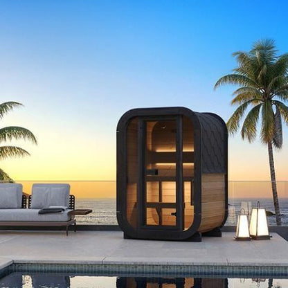 SaunaLife Model CL3G Cube-Series Outdoor Home Sauna Kit | 2 Persons