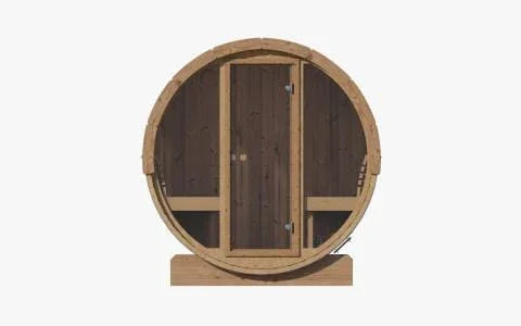 SaunaLife Model E7G Barrel Sauna Glass Front | 4 Persons