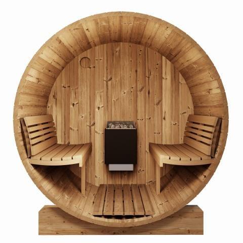 SaunaLife Model E7G Barrel Sauna Glass Front | 4 Persons