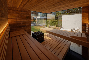 Thermasol Ombra - Lapacho Wood, 4-6 Person, Outdoor Sauna