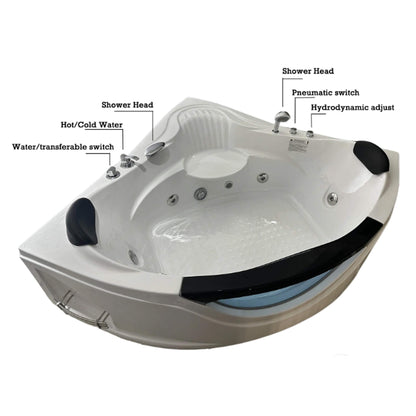Alora Celestia 59-Inch 2-Person Luxury Corner Whirlpool Jetted Bathtub (SAK23819)