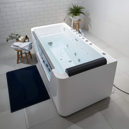 Alora Veloria 67-Inch 7-Jets Hydrotherapy Whirlpool Bathtub With Glass Panel (SAK13589)
