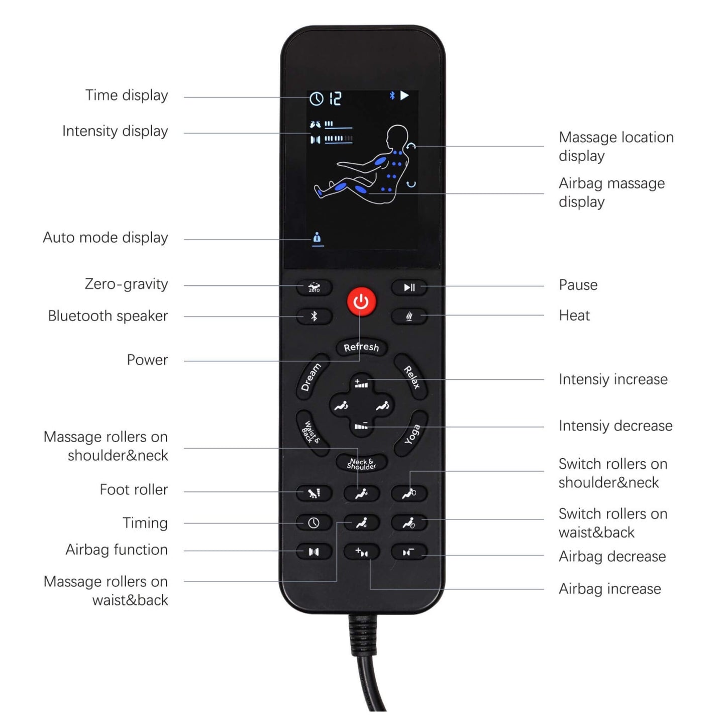Bosscare Full-Body Zero-Gravity Leather Massage Chair With Zero Gravity And Bluetooth [GR8012] (SAK12074)