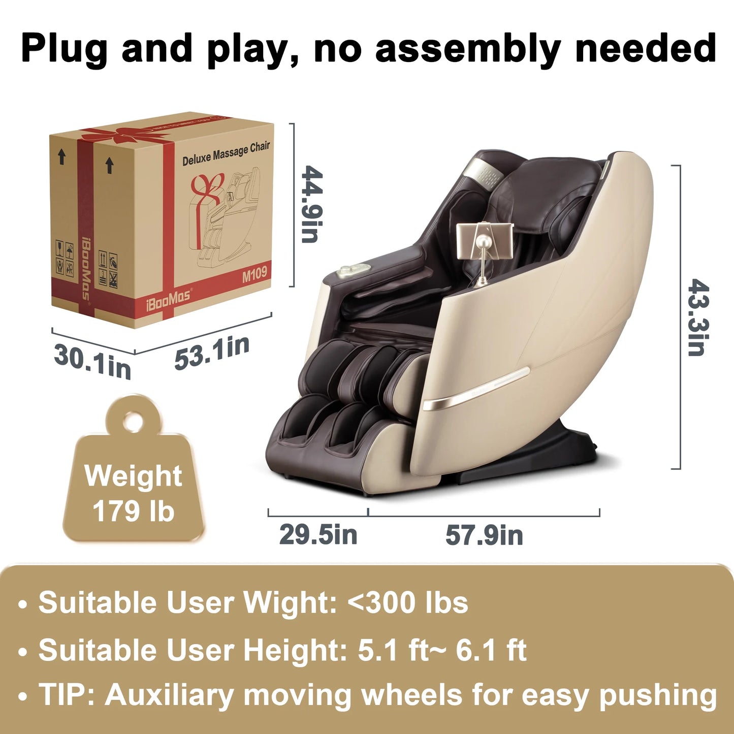 4D Massage Chair Full Body Zero Gravity, Massage Chairs and Recliners with Heated, SL Track, Bluetooth, APP Controller(Beige)