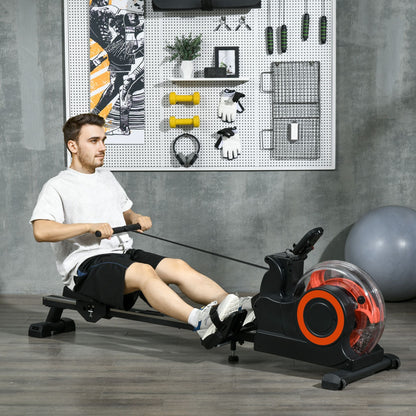 Rovix Foldable Water Rowing Machine With Adjustable Resistance, Wheels, LCD Monitor And Tablet Holder (SAK53758)