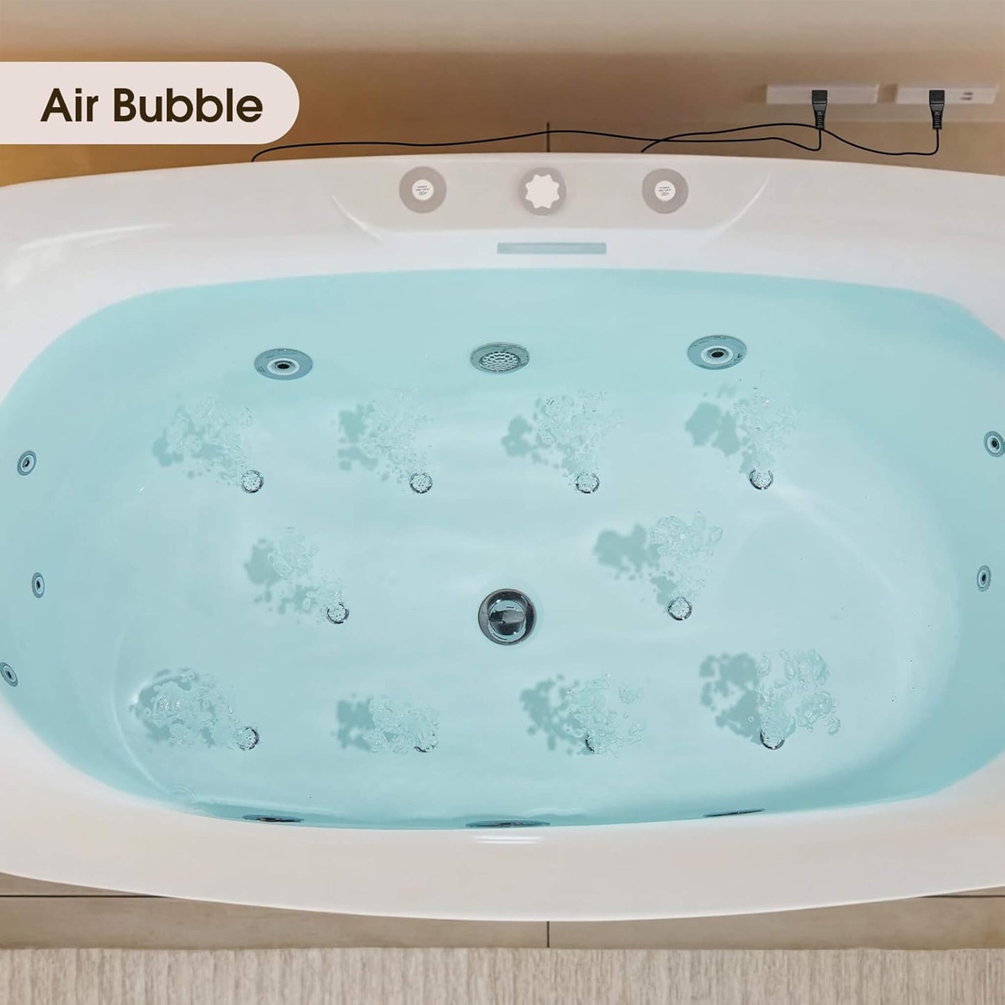 Alora Verano Freestanding Whirlpool Air Bubble LED Massage Bathtub (SAK84026)