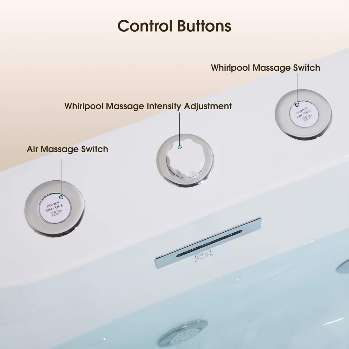 Alora Verano Freestanding Whirlpool Air Bubble LED Massage Bathtub (SAK84026)