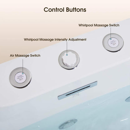 Alora Verano Freestanding Whirlpool Air Bubble LED Massage Bathtub (SAK84026)