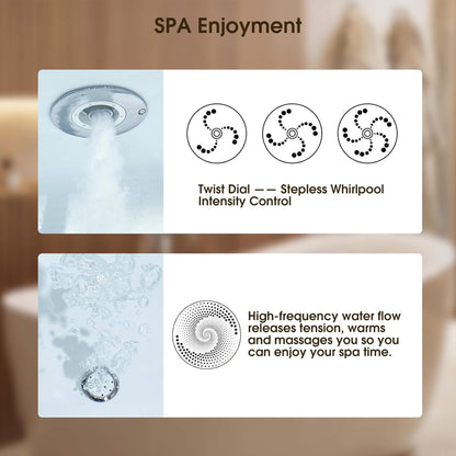 Alora Verano Freestanding Whirlpool Air Bubble LED Massage Bathtub (SAK84026)
