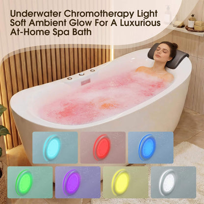 Alora Verano Freestanding Whirlpool Air Bubble LED Massage Bathtub (SAK84026)