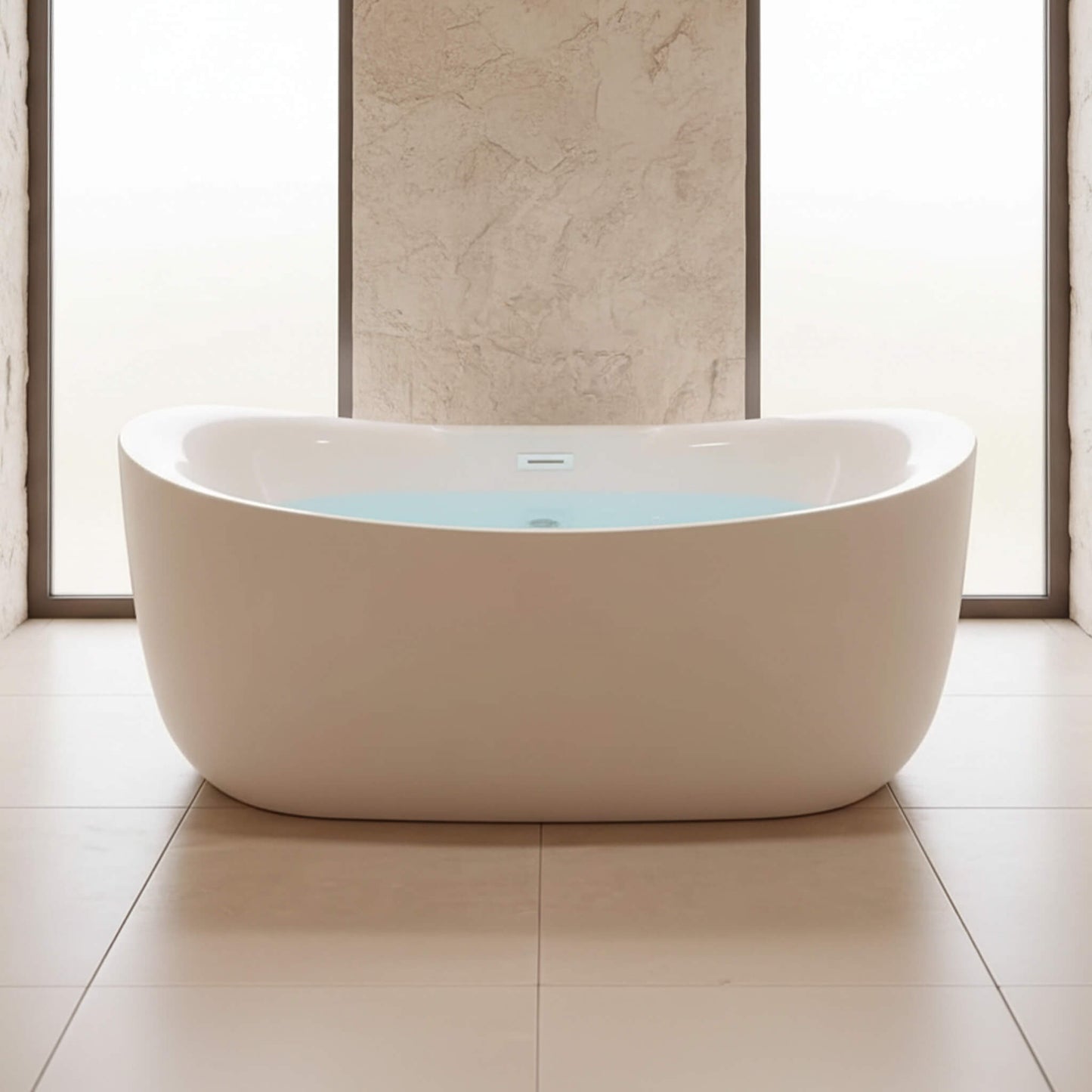Alora Verano Freestanding Whirlpool Air Bubble LED Massage Bathtub (SAK84026)
