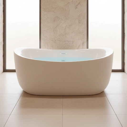 Alora Verano Freestanding Whirlpool Air Bubble LED Massage Bathtub (SAK84026)