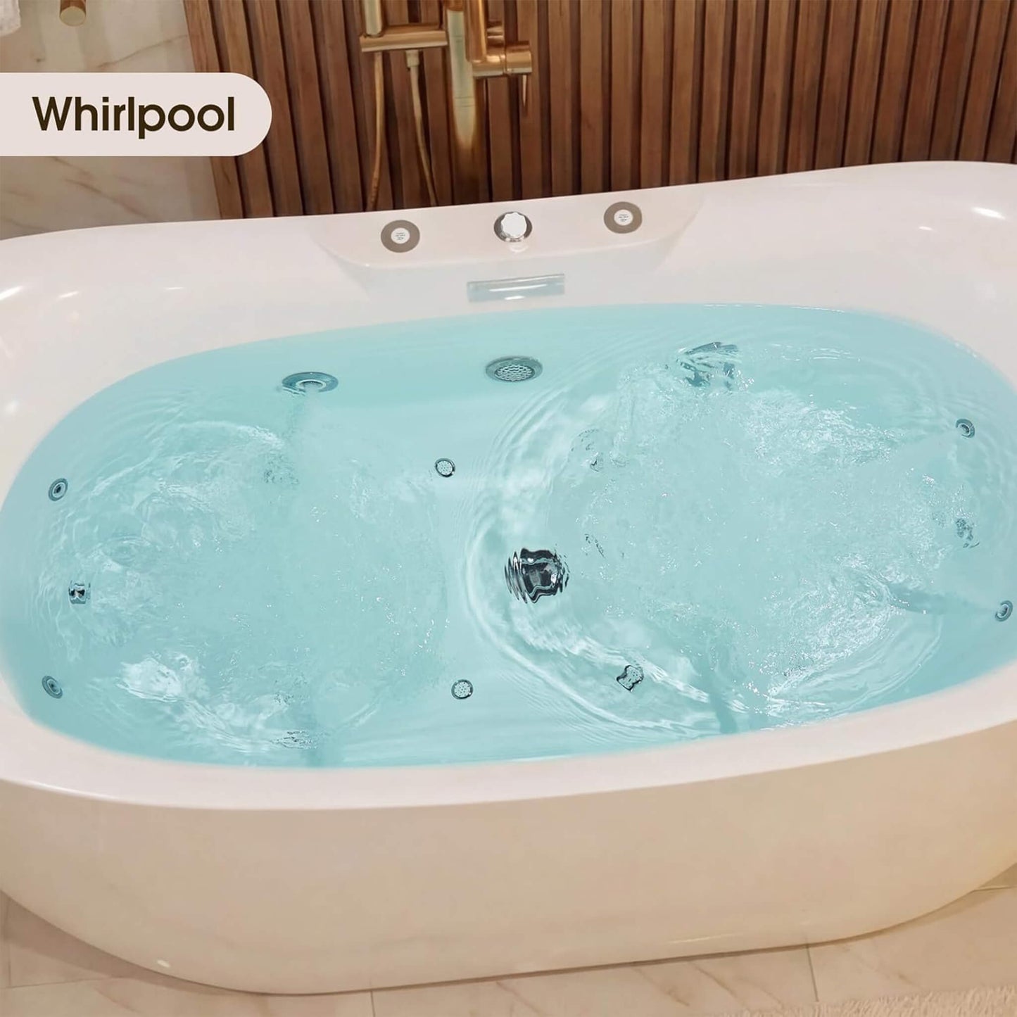 Alora Verano Freestanding Whirlpool Air Bubble LED Massage Bathtub (SAK84026)