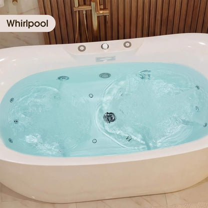 Alora Verano Freestanding Whirlpool Air Bubble LED Massage Bathtub (SAK84026)