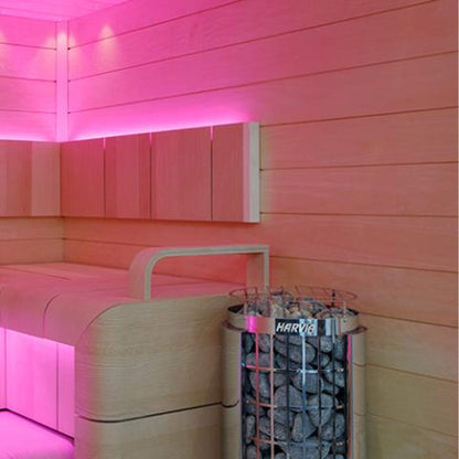 Harvia Cilindro UL Certified Electric Sauna Heater With Xenio CX45 Digital Control Panel & Sauna Stones [PC60/80/90/110E] (SAK86571)
