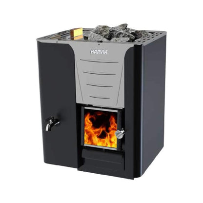 Harvia Pro 20 LS/RS Sauna Wood Stove With Water Tank & Sauna Stones, 24.1KW [WK200LS/RS] (SAK27456)