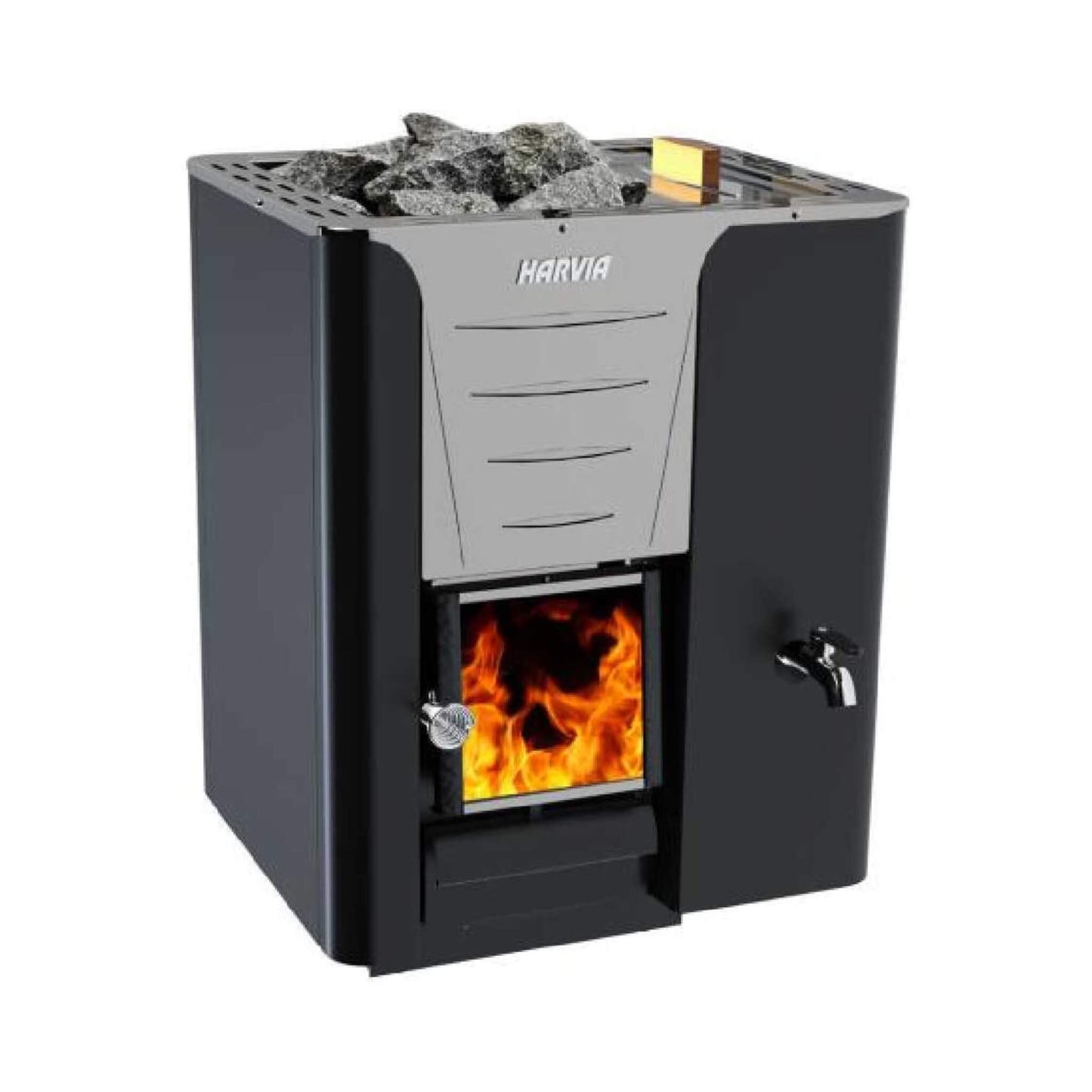 Harvia Pro 20 LS/RS Sauna Wood Stove With Water Tank & Sauna Stones, 24.1KW [WK200LS/RS] (SAK27456)