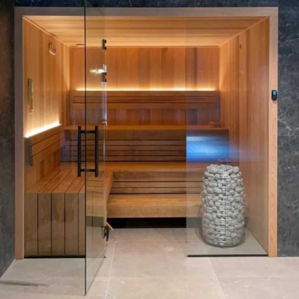 Huum Hive Mini Floor Mount Traditional Steel Sauna Heater With Digital Controller & Sauna Stones (SAK91438)