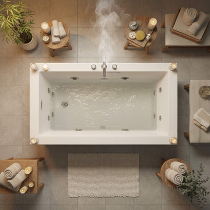 Rectangular Bath Jacuzzi Jacuzzi Elara 72-Inch Rectangle Acrylic Drop-In Whirlpool Bath [JELA72 ...