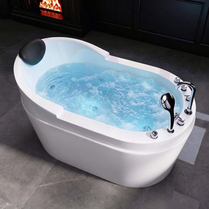 Aqualis Large Premium Acrylic Whirlpool Tub With Air Jets Pillow And Seat (SAK17326)