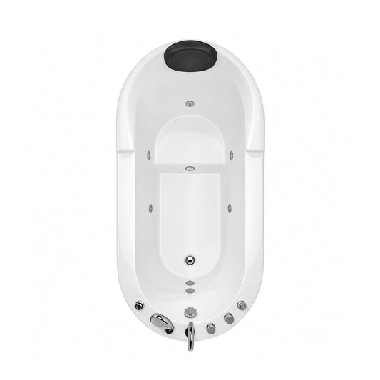 Aqualis Large Premium Acrylic Whirlpool Tub With Air Jets Pillow And Seat (SAK17326)