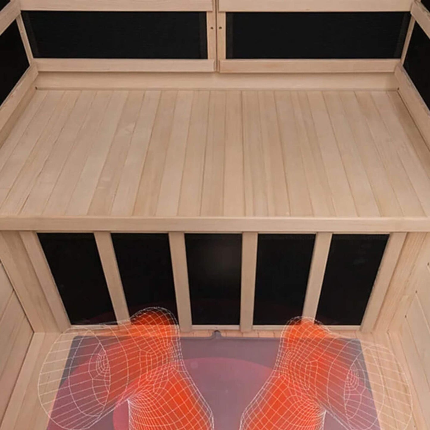 Thermora Ivara Luxury 2-Person Hemlock Wood FAR Infrared Sauna Room W/ Glass Door, 1750W (SAK81525)