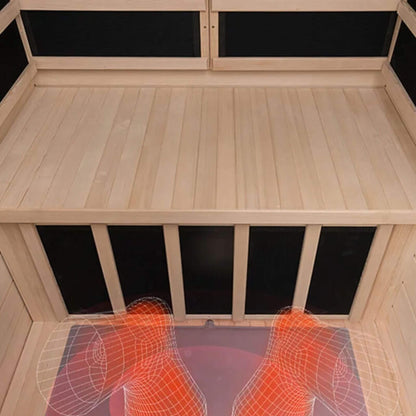 Thermora Ivara Luxury 2-Person Hemlock Wood FAR Infrared Sauna Room W/ Glass Door, 1750W (SAK81525)