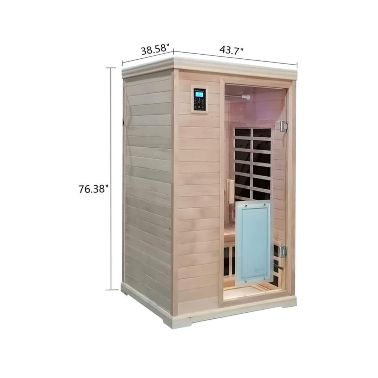 Thermora Ivara Luxury 2-Person Hemlock Wood FAR Infrared Sauna Room W/ Glass Door, 1750W (SAK81525)