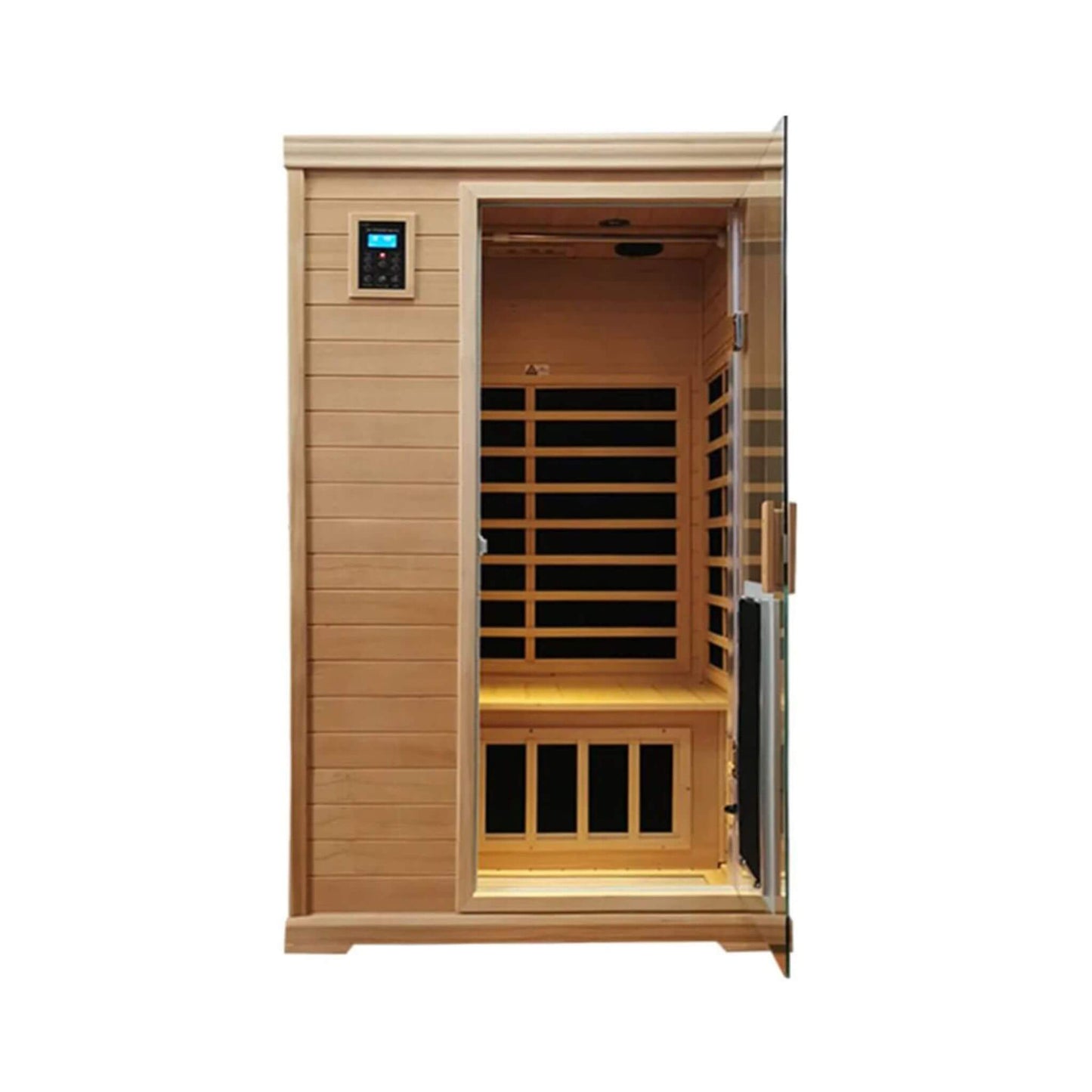 Thermora Ivara Luxury 2-Person Hemlock Wood FAR Infrared Sauna Room W/ Glass Door, 1750W (SAK81525)