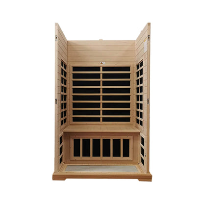 Thermora Ivara Luxury 2-Person Hemlock Wood FAR Infrared Sauna Room W/ Glass Door, 1750W (SAK81525)